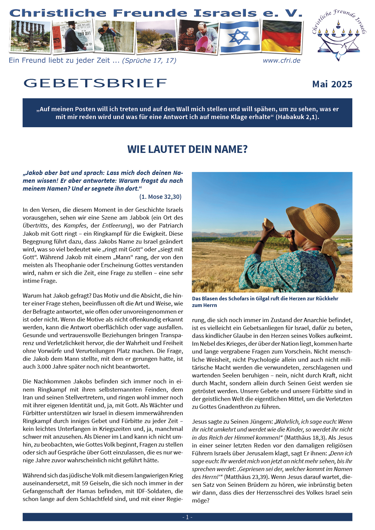 Gebetsbrief