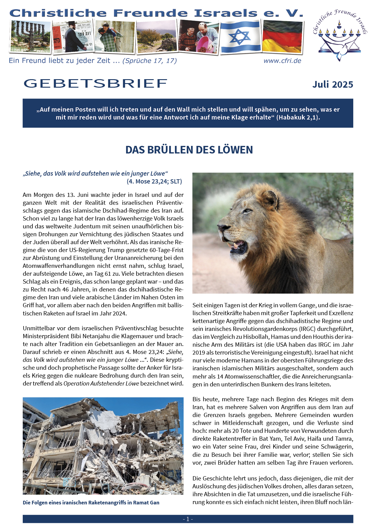Gebetsbrief