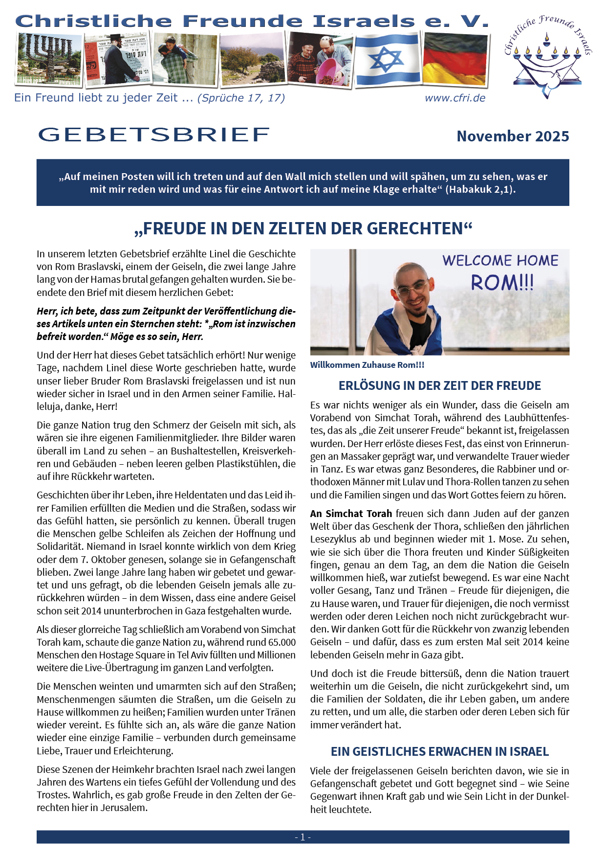 Gebetsbrief