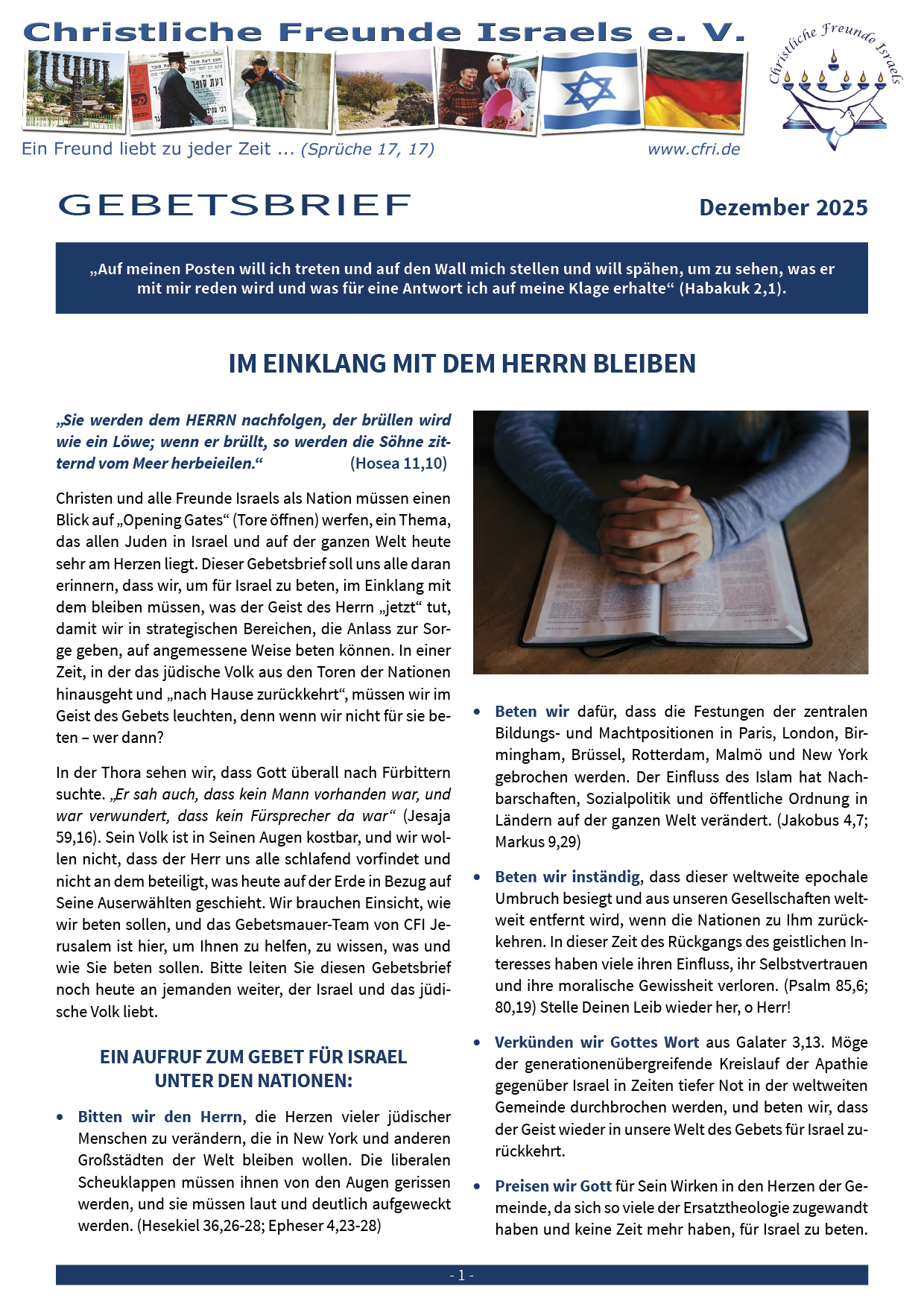 Gebetsbrief