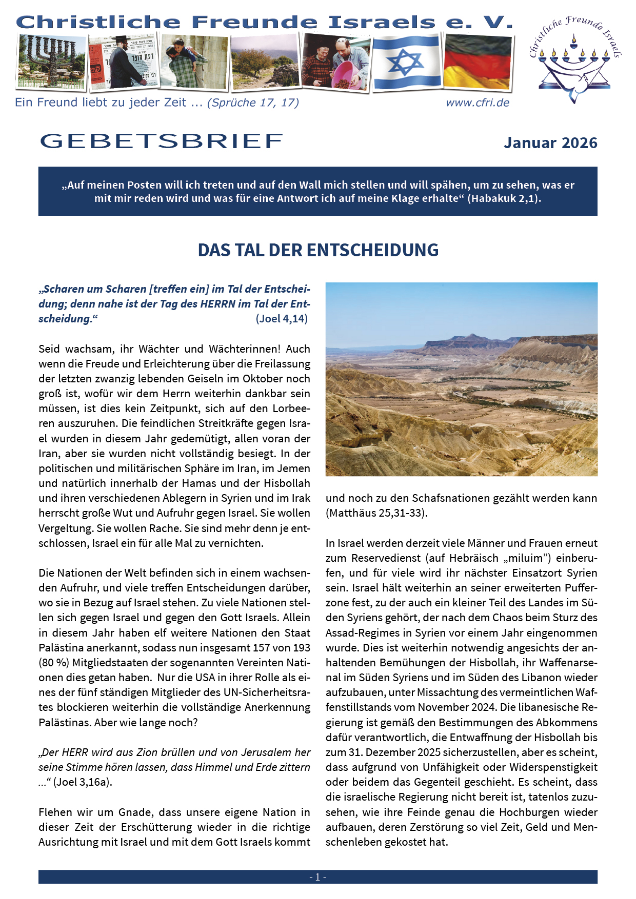Gebetsbrief