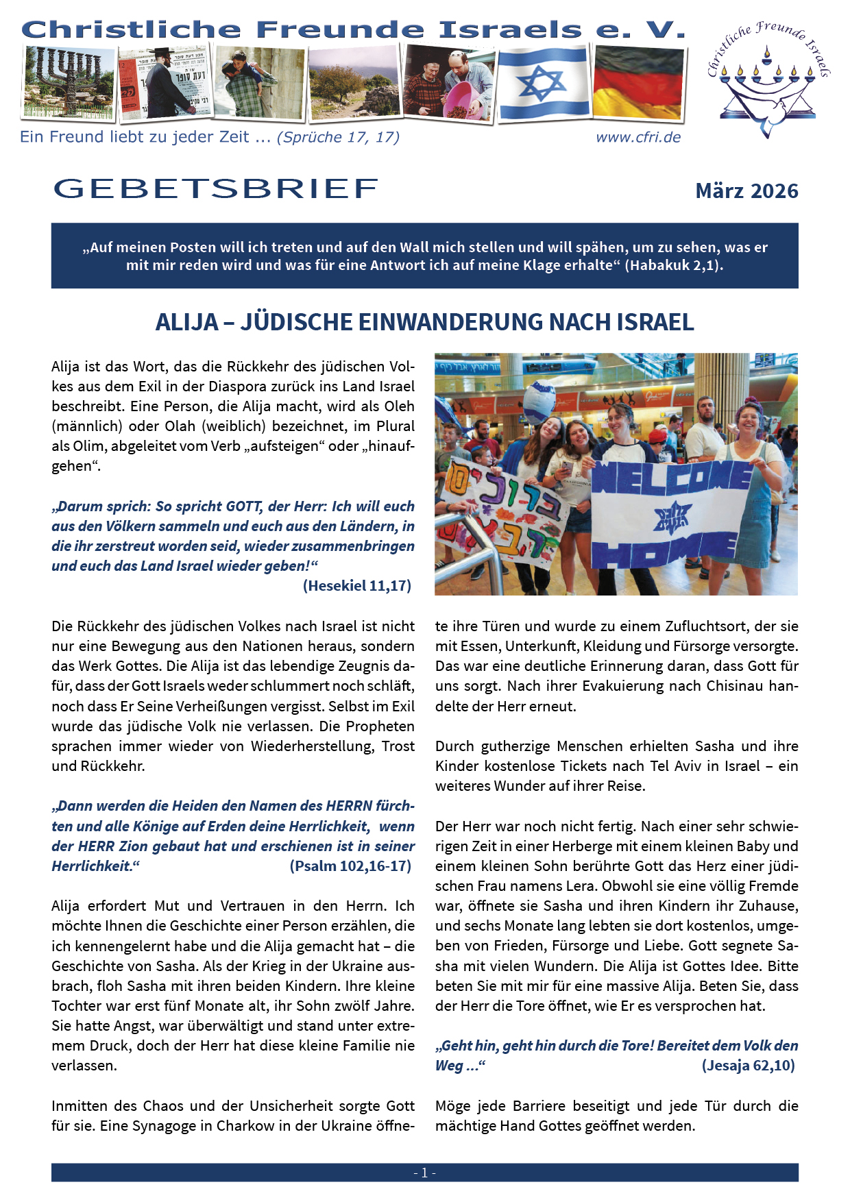 Gebetsbrief