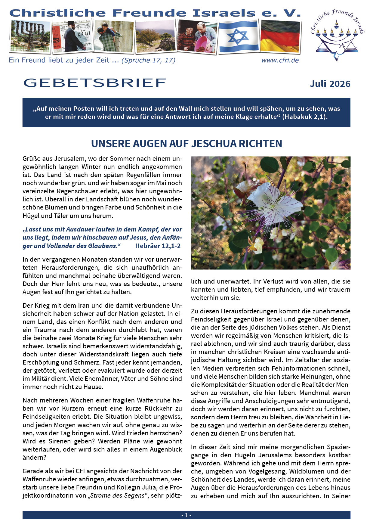 Gebetsbrief